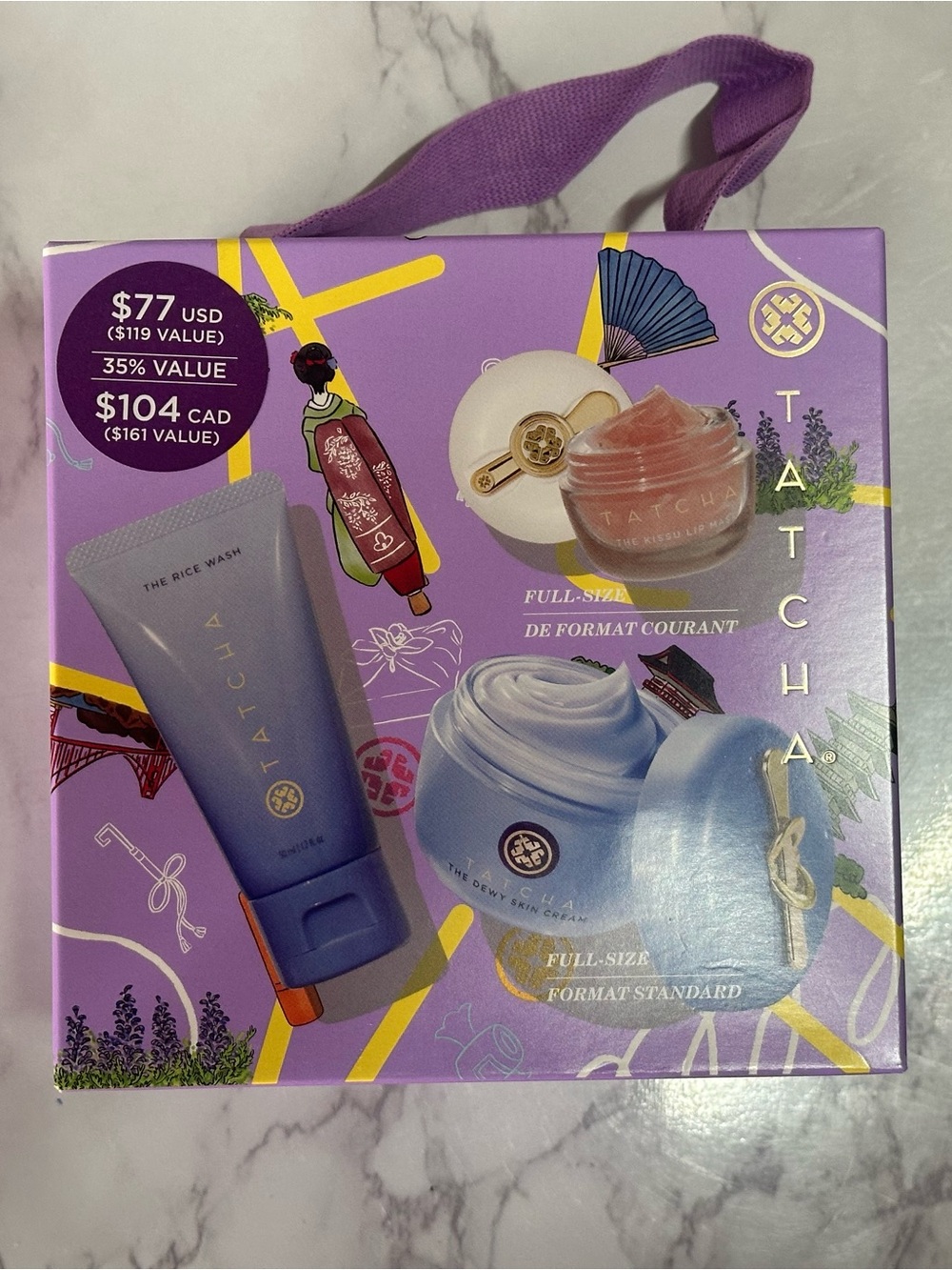Tatcha Bath & Body Set — Purple, Gold and Blue